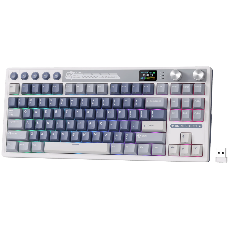 ROYAL KLUDGE RK M87 Ocean Blue Gaming Keyboard Cream switch thumbnail 2