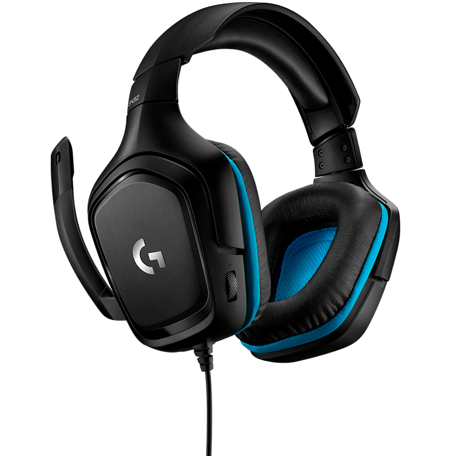 LOGITECH G432 Wired Gaming Headset 7.1 - LEATHERETTE - BLACK/BLUE - USB thumbnail 2