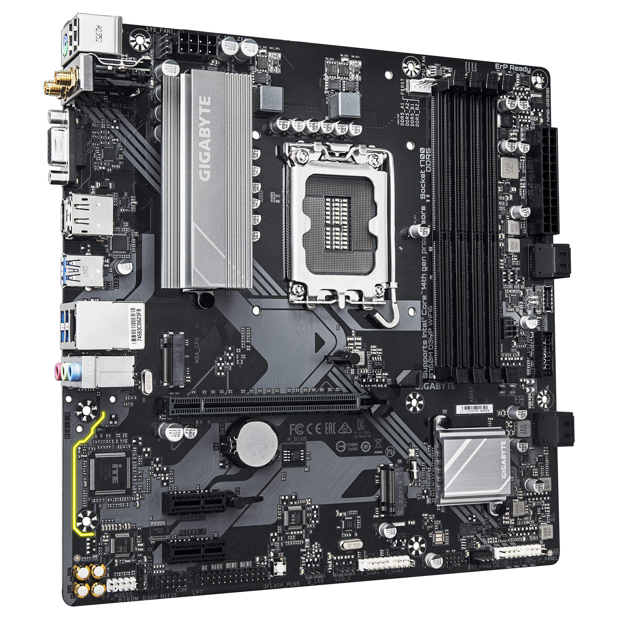 Дънна платка GIGABYTE B760M D3HP WIFI6 DDR5, socket 1700, mATX thumbnail 1