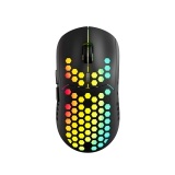 Canyon 7keys Gaming 2.4G wireless mouse, KA8 sensor, DPI up to 1600, rubber coating on panel, Huano 1million switch, 45cm PVC cable, ABS material. 400mAh battery, size: 125.8*63.7*41mm, weight: 95g, Black