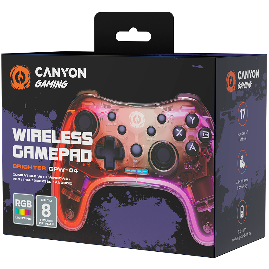CANYON gamepad Brighter GPW-04 Dongle Wireless Crystal thumbnail 5