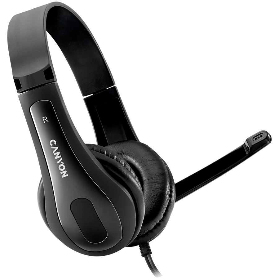 CANYON PC headset HSC-1 PC Mic Flat 2m Black thumbnail 1