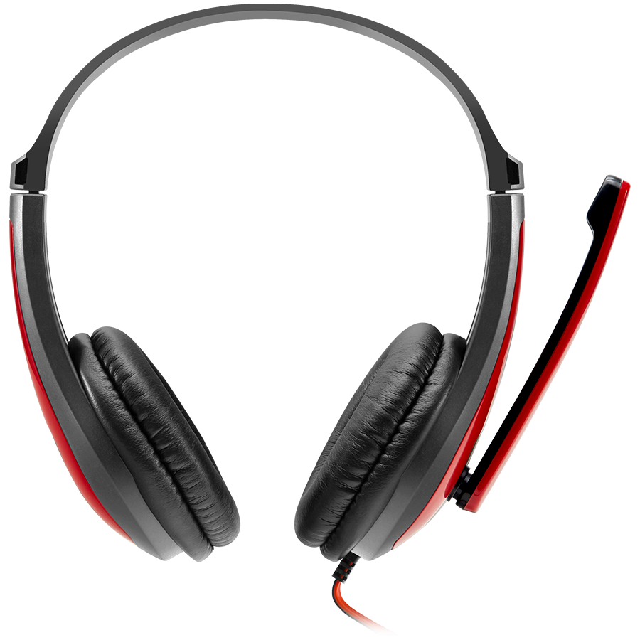 CANYON PC headset HSC-1 PC Mic Flat 2m Black Red thumbnail 2