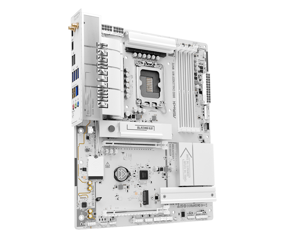 Дънна платка ASRock B860 Challenger White WIFI, LGA 1851 thumbnail 1