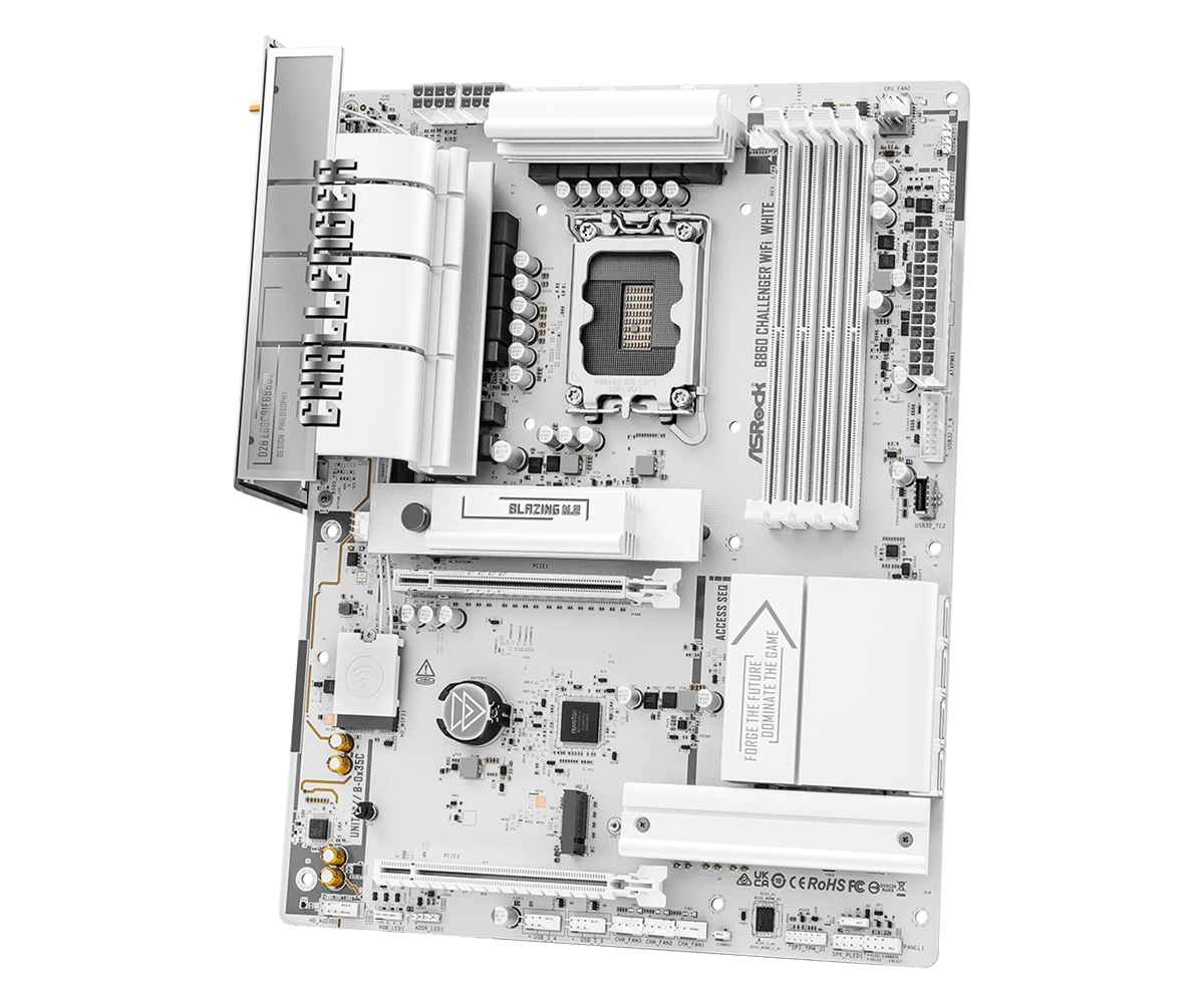Дънна платка ASRock B860 Challenger White WIFI, LGA 1851 thumbnail 2