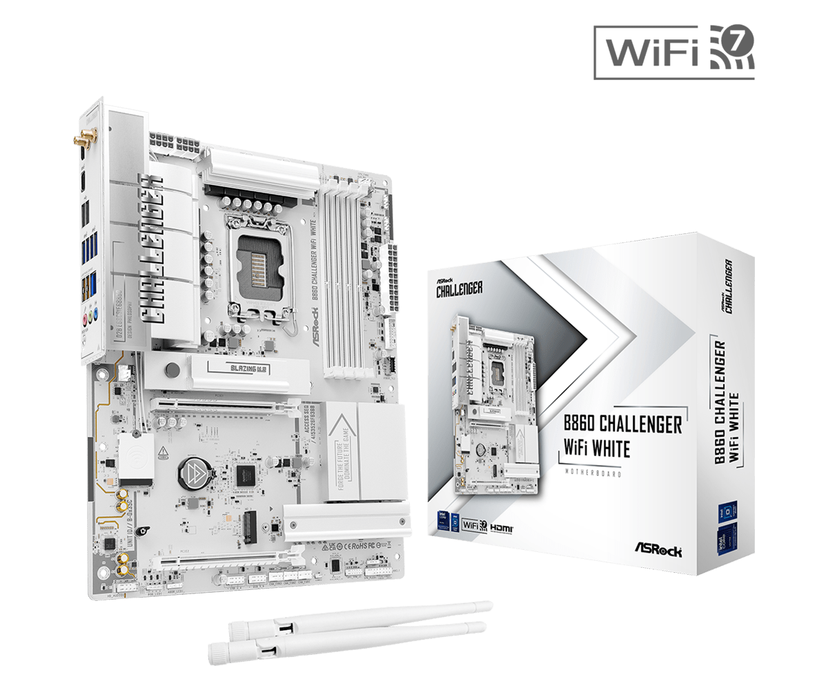 Дънна платка ASRock B860 Challenger White WIFI, LGA 1851 thumbnail 4