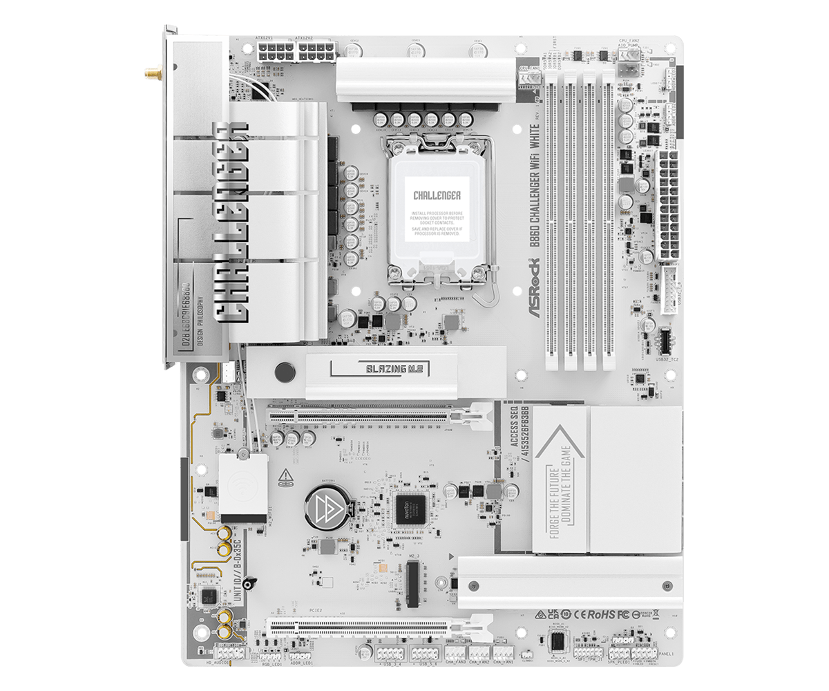 Дънна платка ASRock B860 Challenger White WIFI, LGA 1851