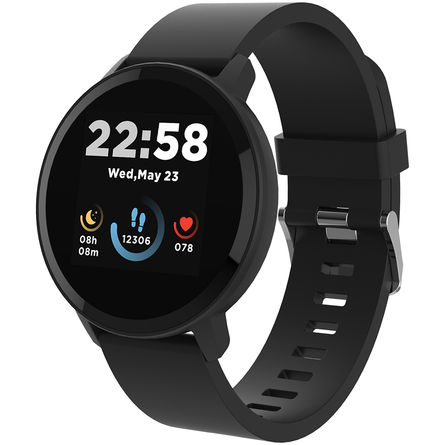 CANYON Lollypop SW-63, Smart watch, 1.3inches IPS full touch screen, Round watch, IP68 waterproof, multi-sport mode, BT5.0, compatibility with iOS and android, black, Host: 25.2*42.5*10.7mm, Strap: 20*250mm, 45g thumbnail 1
