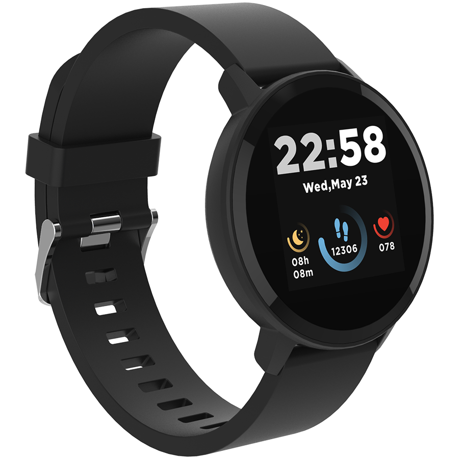 CANYON Lollypop SW-63, Smart watch, 1.3inches IPS full touch screen, Round watch, IP68 waterproof, multi-sport mode, BT5.0, compatibility with iOS and android, black, Host: 25.2*42.5*10.7mm, Strap: 20*250mm, 45g thumbnail 2