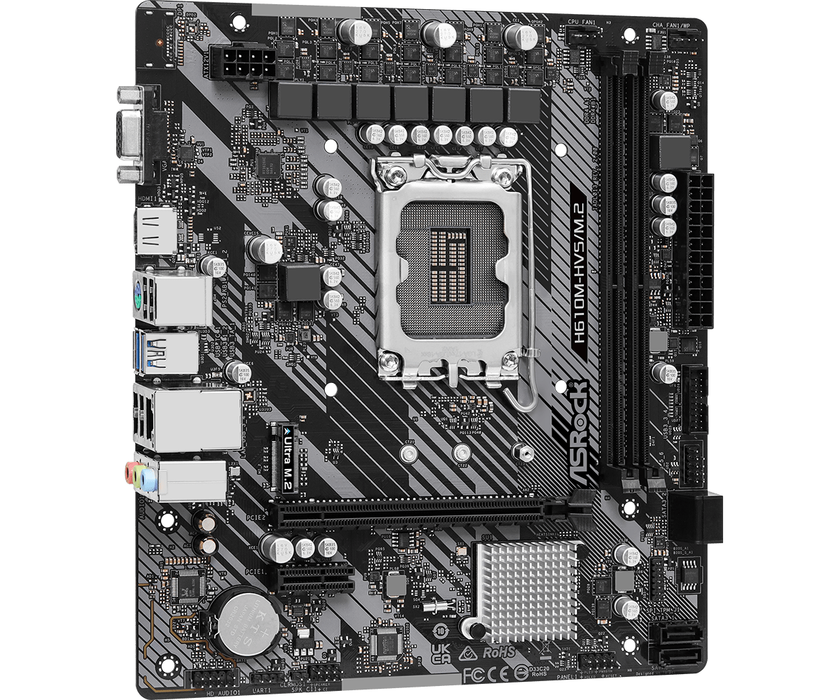 Дънна платка ASRock H610M-HVS/M.2 R2.0, LGA1700, DDR4, mATX thumbnail 1