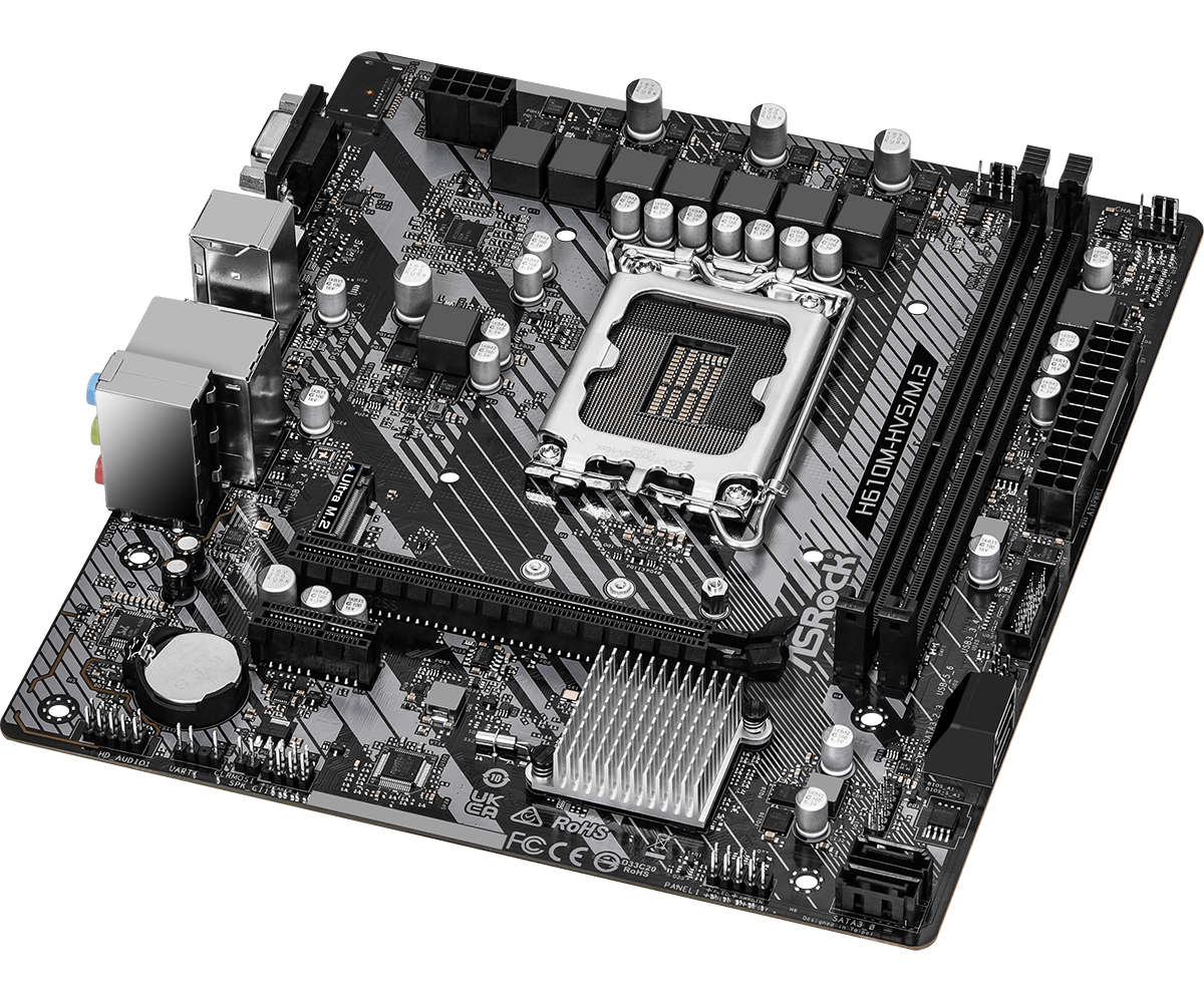 Дънна платка ASRock H610M-HVS/M.2 R2.0, LGA1700, DDR4, mATX thumbnail 2