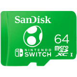 SANDISK Nintendo MicroSDXC UHS-I card for Nintendo Switch, Yoshi Edition- 64GB, Up to 100MB/s read up to 90MB/s write