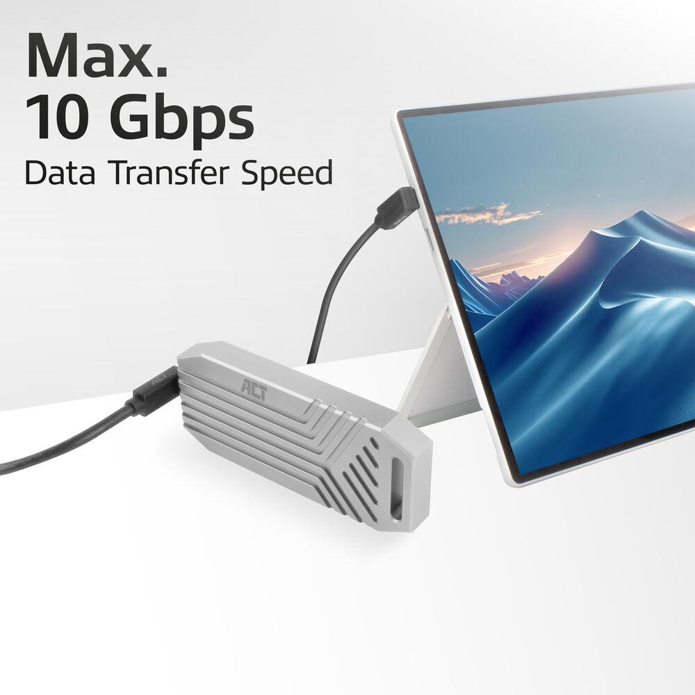 ACT Кабел USB-C 10Gbps, 60W, 1м, конектори на 90° up/down angled thumbnail 5