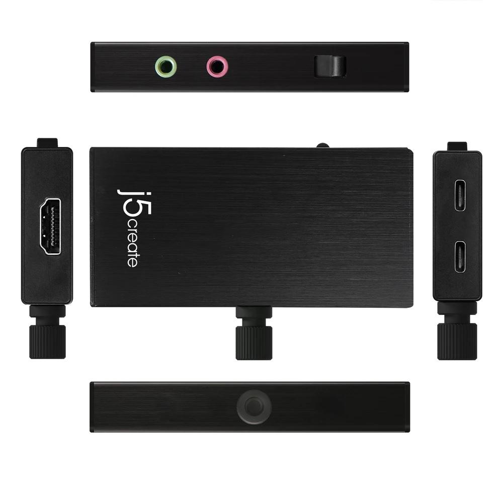 Кепчер адаптер j5 create JVA02, HDMI към USB-C, PD, Черен thumbnail 1