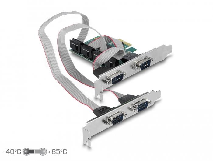 Карта за разширение на слотове Delock, PCI Express Card към 4 x Serial RS-232 thumbnail 1