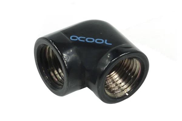 L-конектор Alphacool HF, Вътрешна резба G1/4 - G1/4, 90°, Черен мат thumbnail 1