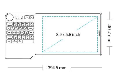 Графичен таблет HUION Inspiroy Keydial KD200, USB-C, Bluetooth, Metal Grey thumbnail 5