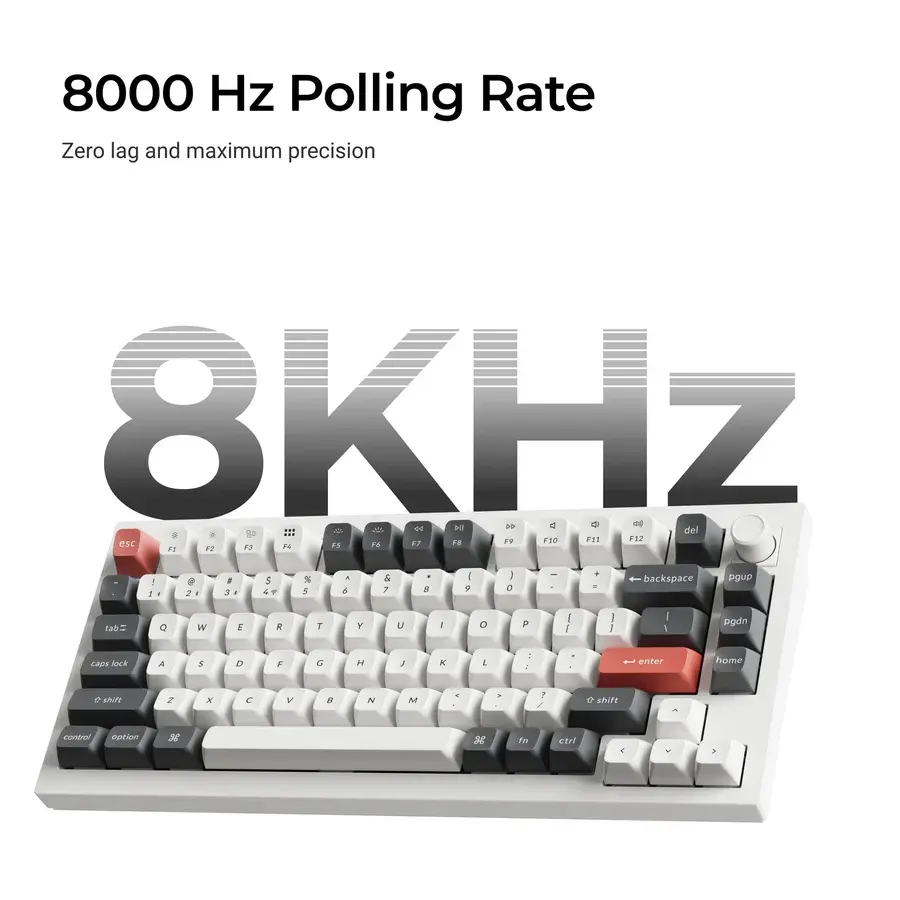 Безжична механичка клавиатура Keychron Q1 Ultra 8K Black - Silk POM Switch Brown thumbnail 1