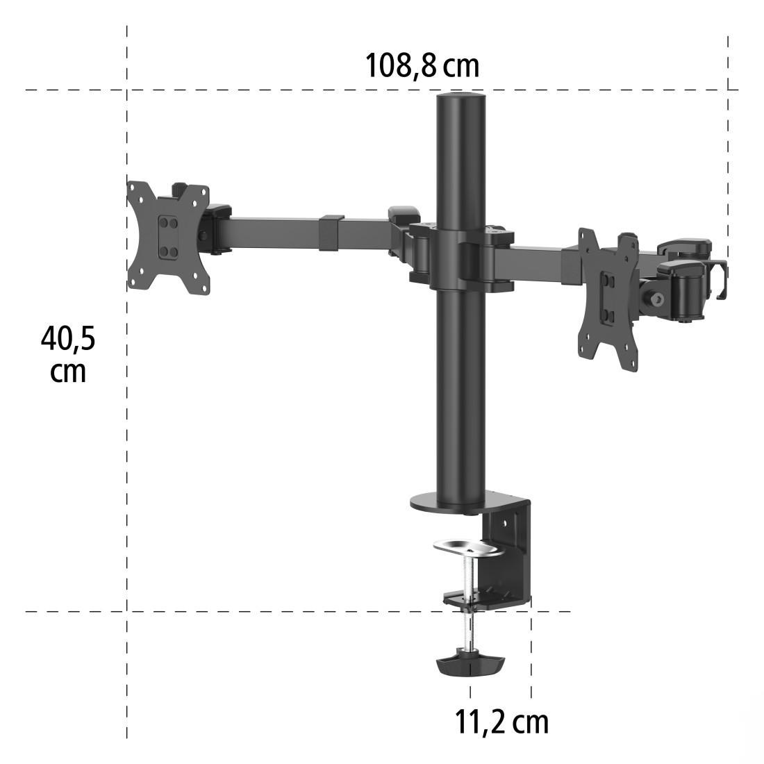 Стойка за 2 монитора за бюро HAMA Регулируема, 13" - 35", 15 кг, Swivel/Tilt, Черна thumbnail 6
