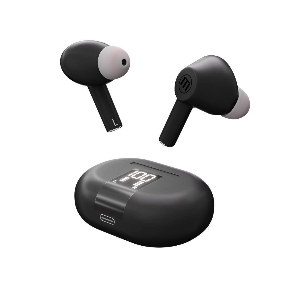 Блутут безжични  слушалки тапи MAXPODS active noise cancelling black  MAXELL Truewireless thumbnail 2