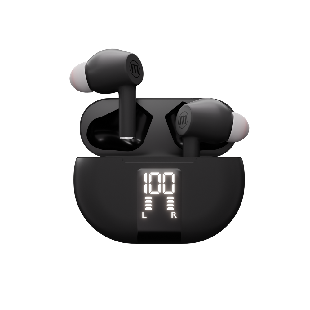 Блутут безжични  слушалки тапи MAXPODS active noise cancelling black  MAXELL Truewireless thumbnail 3
