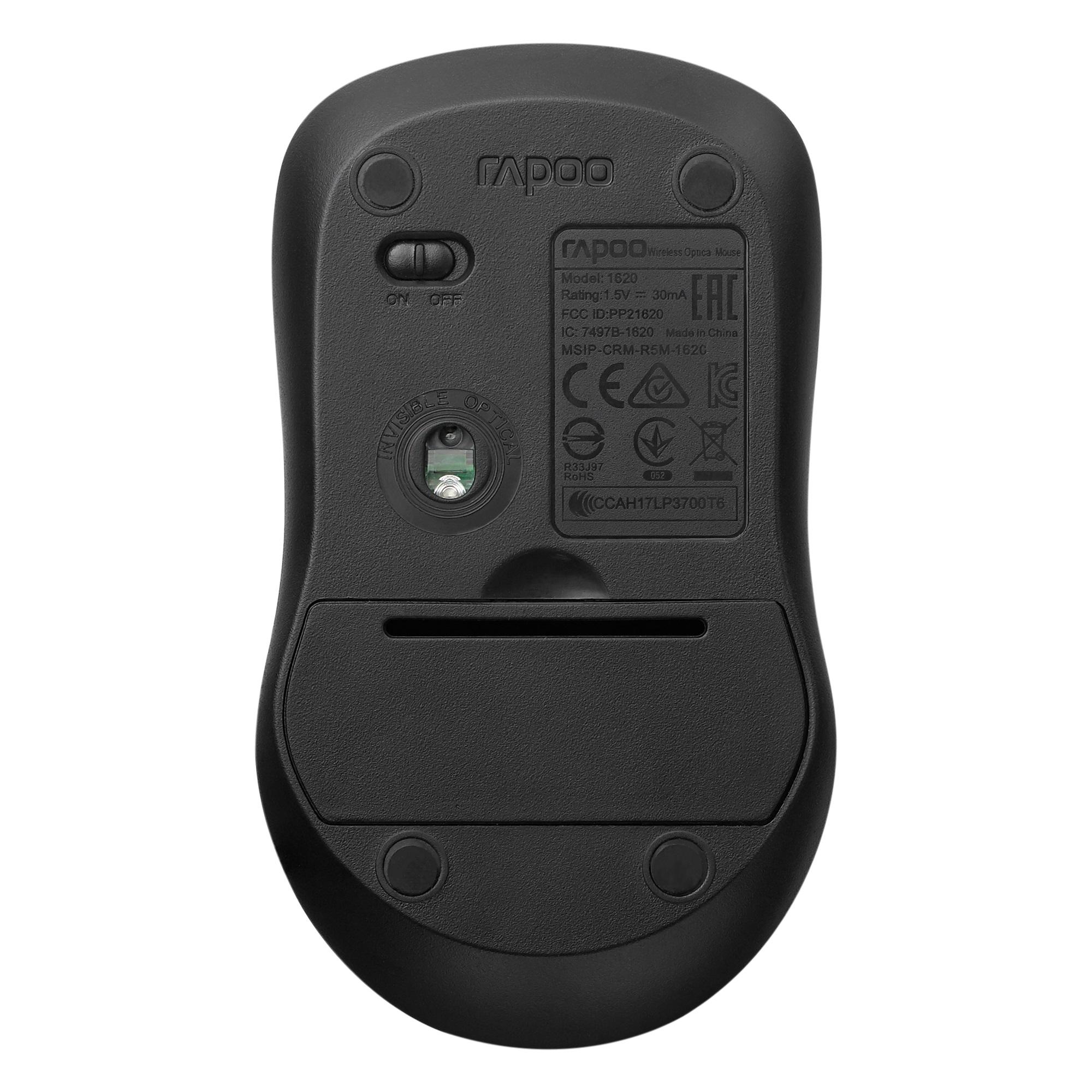 Безжична оптична мишка RAPOO 1680, Тиха, 2.4Ghz, Черна thumbnail 4