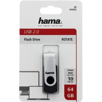 USB памет HAMA Rotate, 64GB, 10 MB/s, Черен thumbnail 4