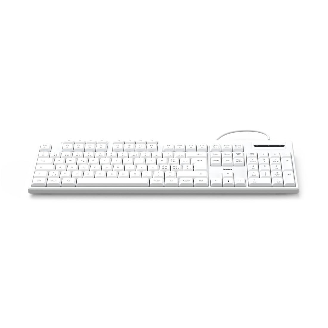 HAMA Жична клавиатура "CK-200", USB-A,USB-C, 8 мултимедийни клавиша, кирилизирана, бяла thumbnail 1
