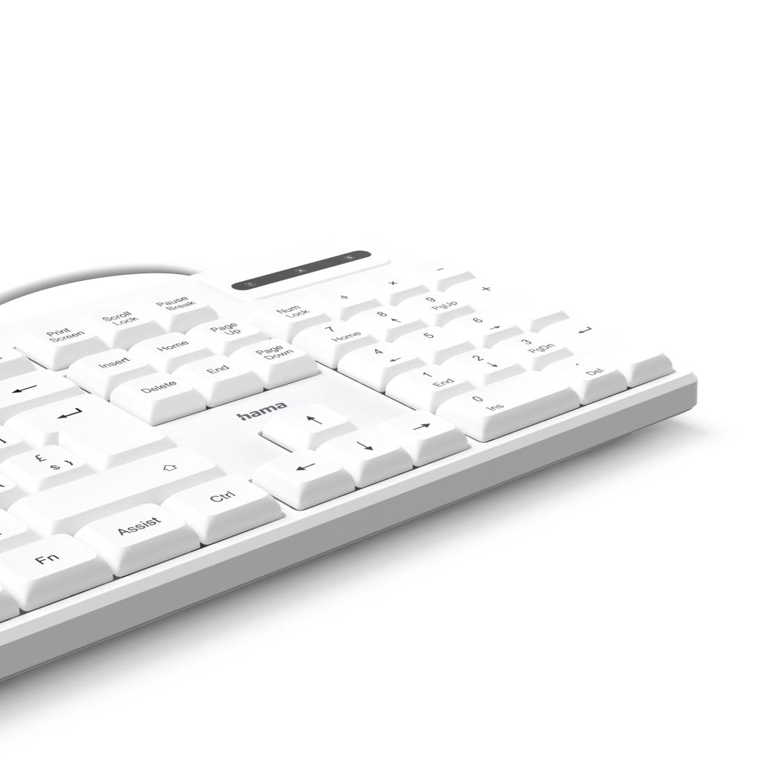 HAMA Жична клавиатура "CK-200", USB-A,USB-C, 8 мултимедийни клавиша, кирилизирана, бяла thumbnail 2