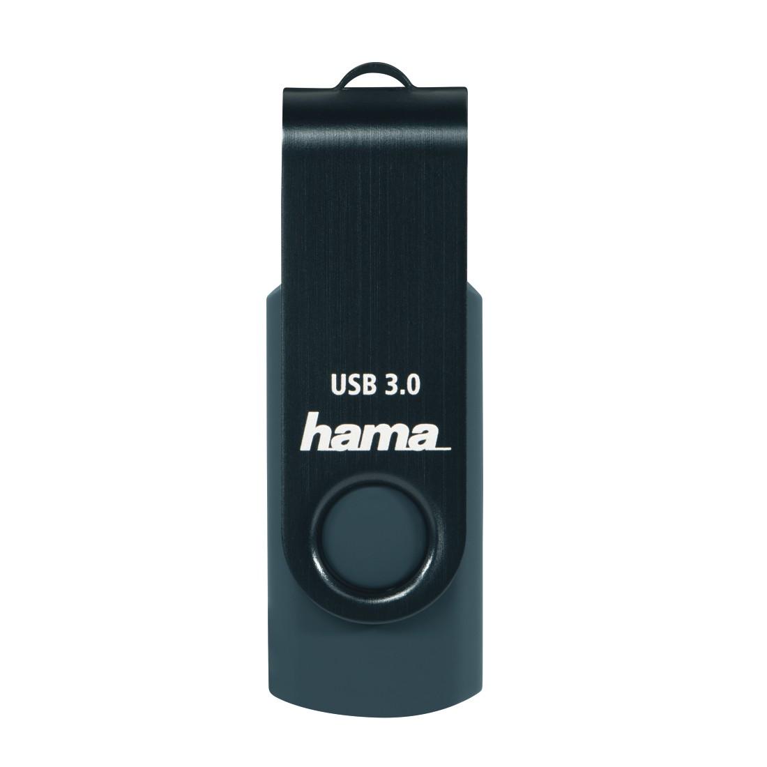 USB памет HAMA Rotate, 64GB, USB 3.0 70 MB/s, Петролно синьо thumbnail 1
