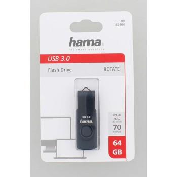 USB памет HAMA Rotate, 64GB, USB 3.0 70 MB/s, Петролно синьо thumbnail 3