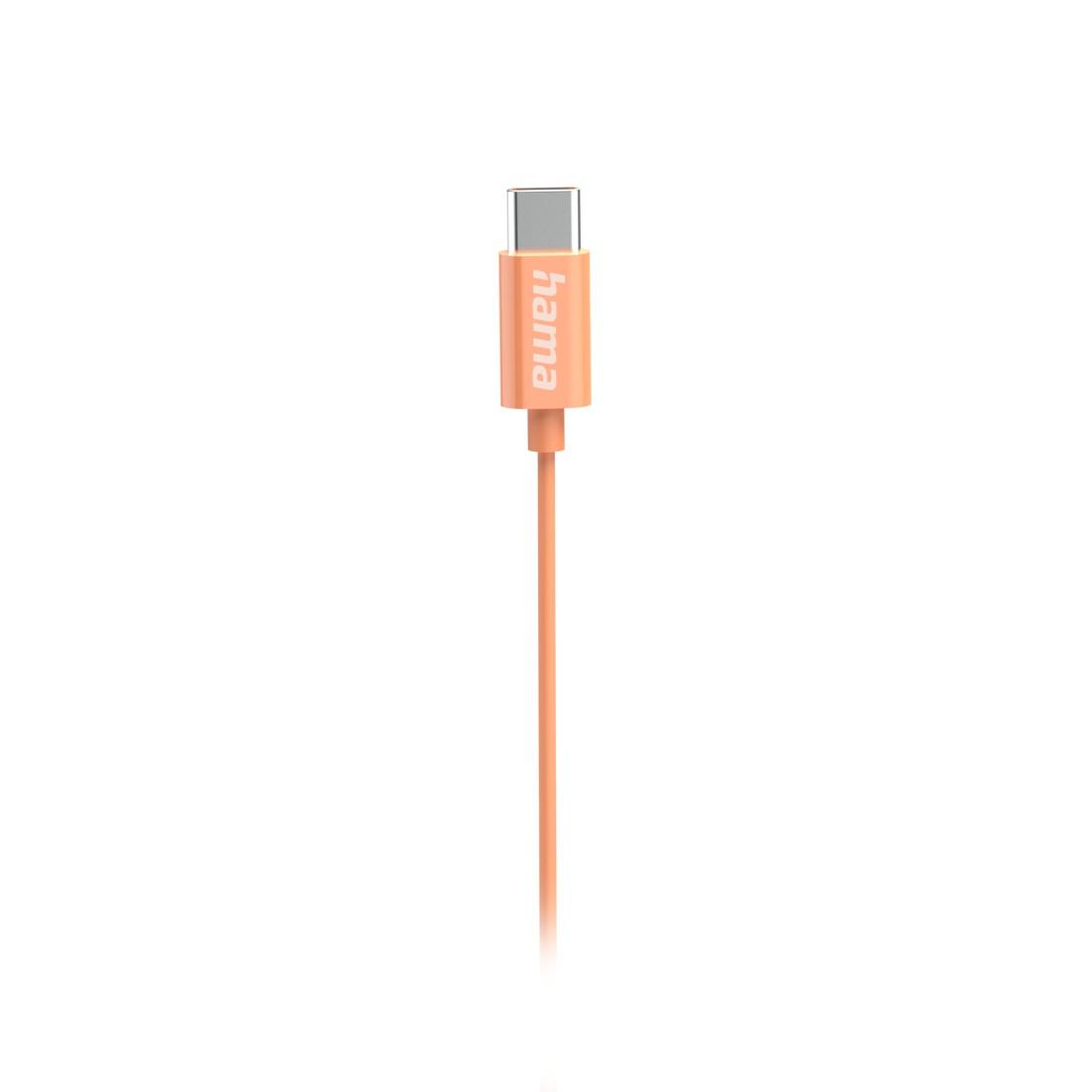 HAMA Слушалки “Curly”, USB-C, микрофон, оранжев thumbnail 4