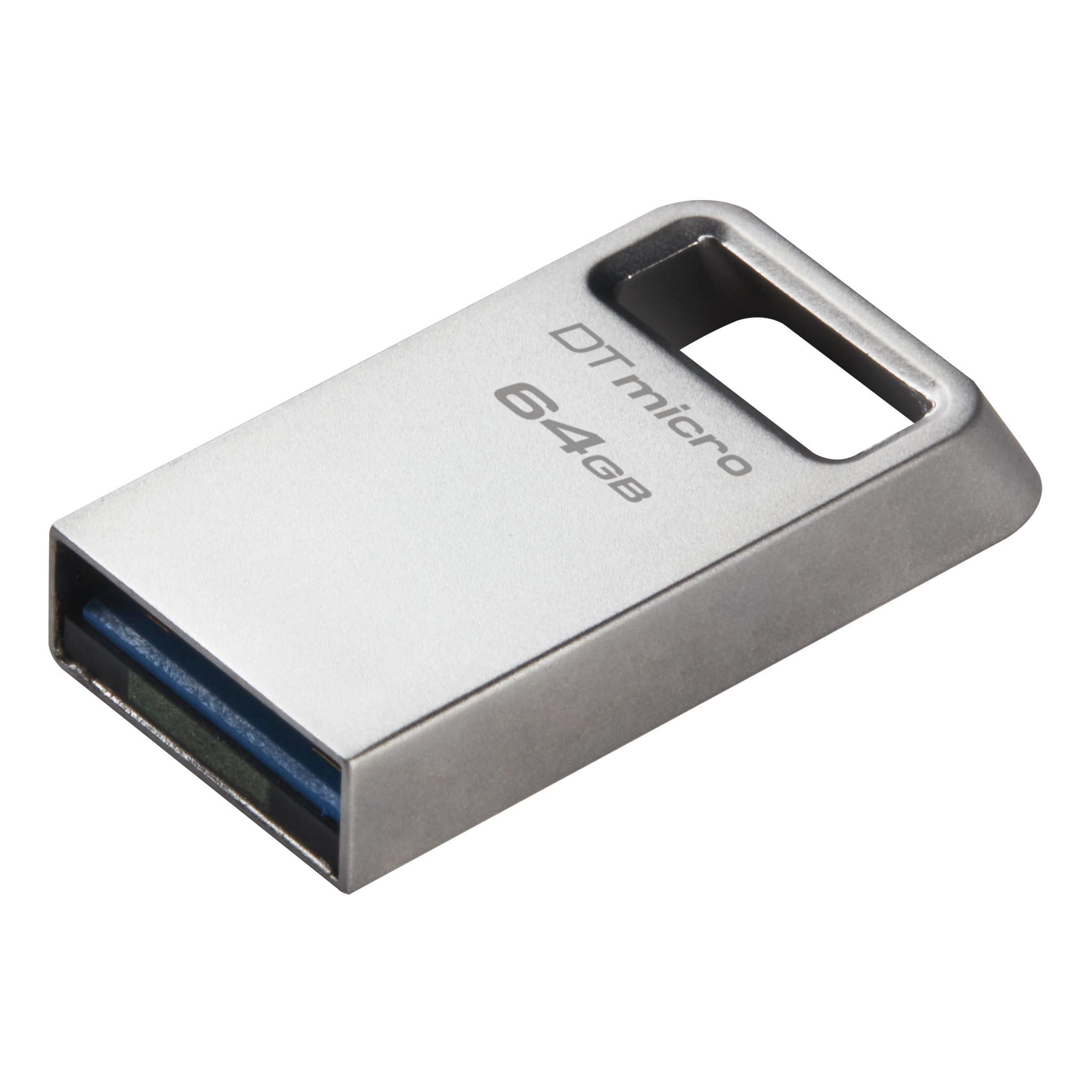 USB памет KINGSTON DataTraveler Micro, 64GB,USB-A 3.2 Gen 1, Сребрист thumbnail 1
