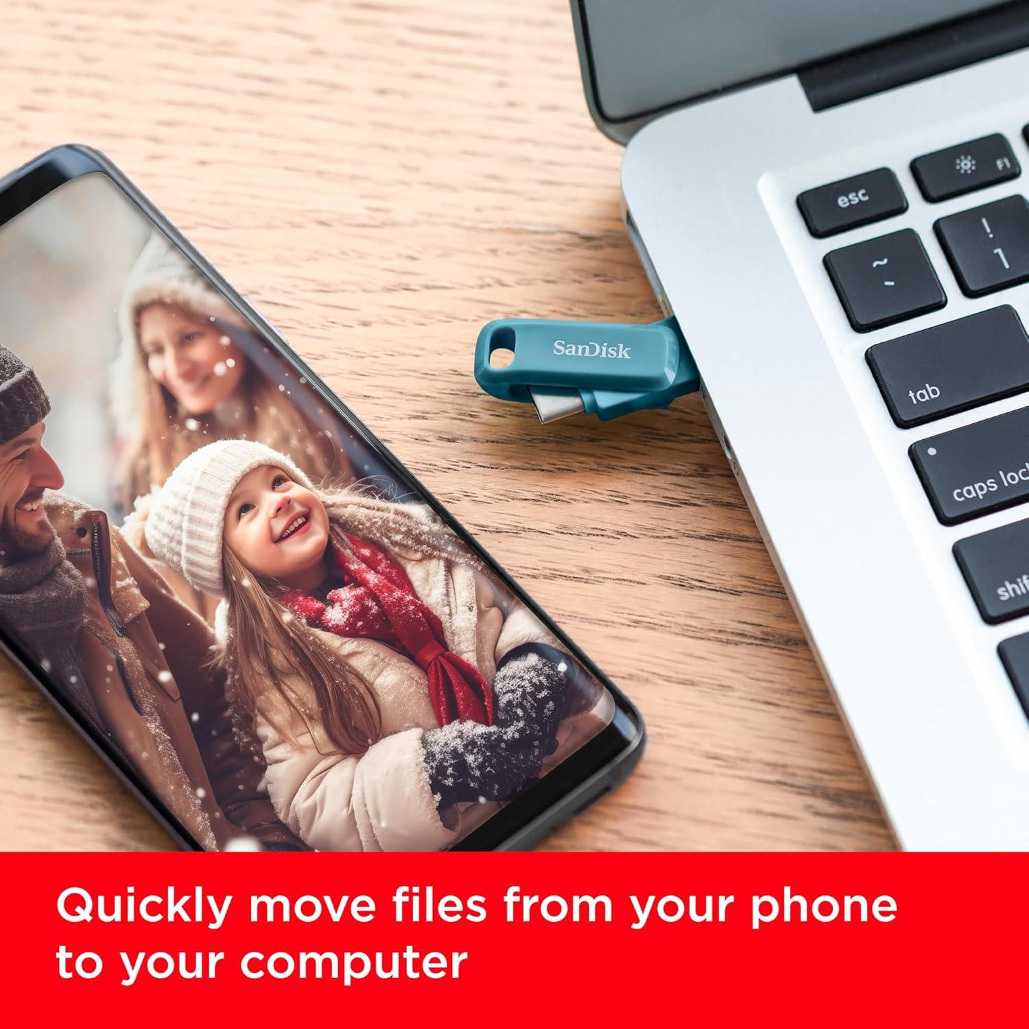 SanDisk Флаш памет 256Gb Ultra Drive Go USB-C Type-C, BLUE thumbnail 3