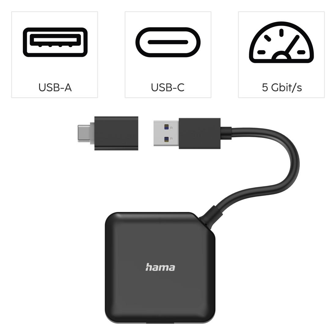 USB-А хъб, 4-портов, HAMA-200116 thumbnail 5