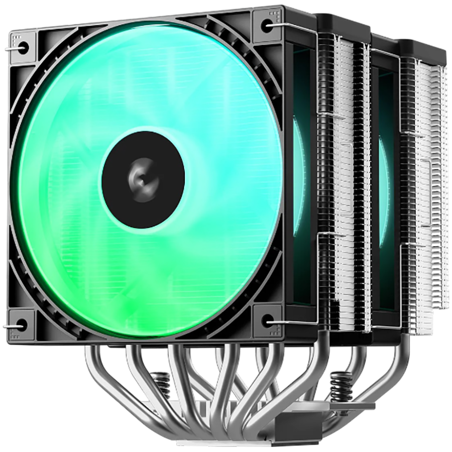 DeepCool AG620 G2 ARGB, CPU Air Cooler, 2x120mm PWM ARGB Fan, TDP 270W, 6 Heatpipes, Black, LGA1851/1700, AMD AM5/AM4, 129x136x159 mm(LxWxH), 2Y, R-AG620-BKAMMG2-G thumbnail 1