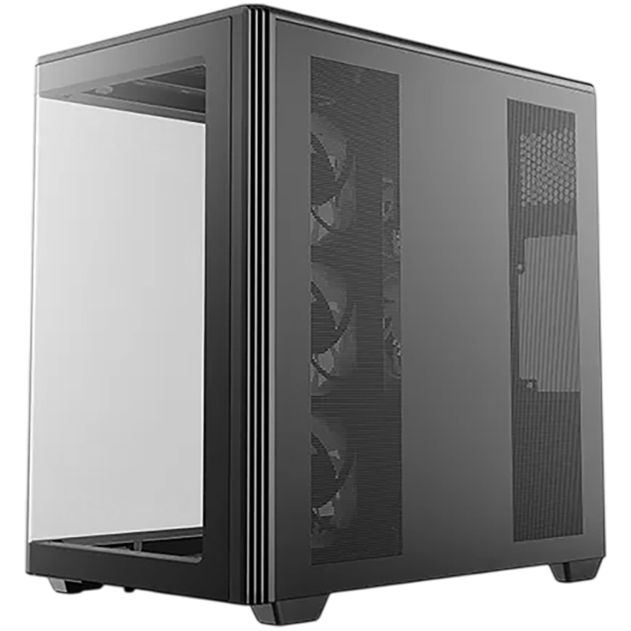 DeepCool CG590U 5F, Mid Tower, Mini-ITX/Micro-ATX/ATX, Rear Connector support, 2xUSB3.0, 1xType-C Gen 2, 1xAudio, 3x120mm ARGB Reverse Fan, 2x120mm ARGB Fans, Tempered Curved Glass, Mesh Panel, Black, 2Y, R-CG590U-BKAGA5-G thumbnail 2