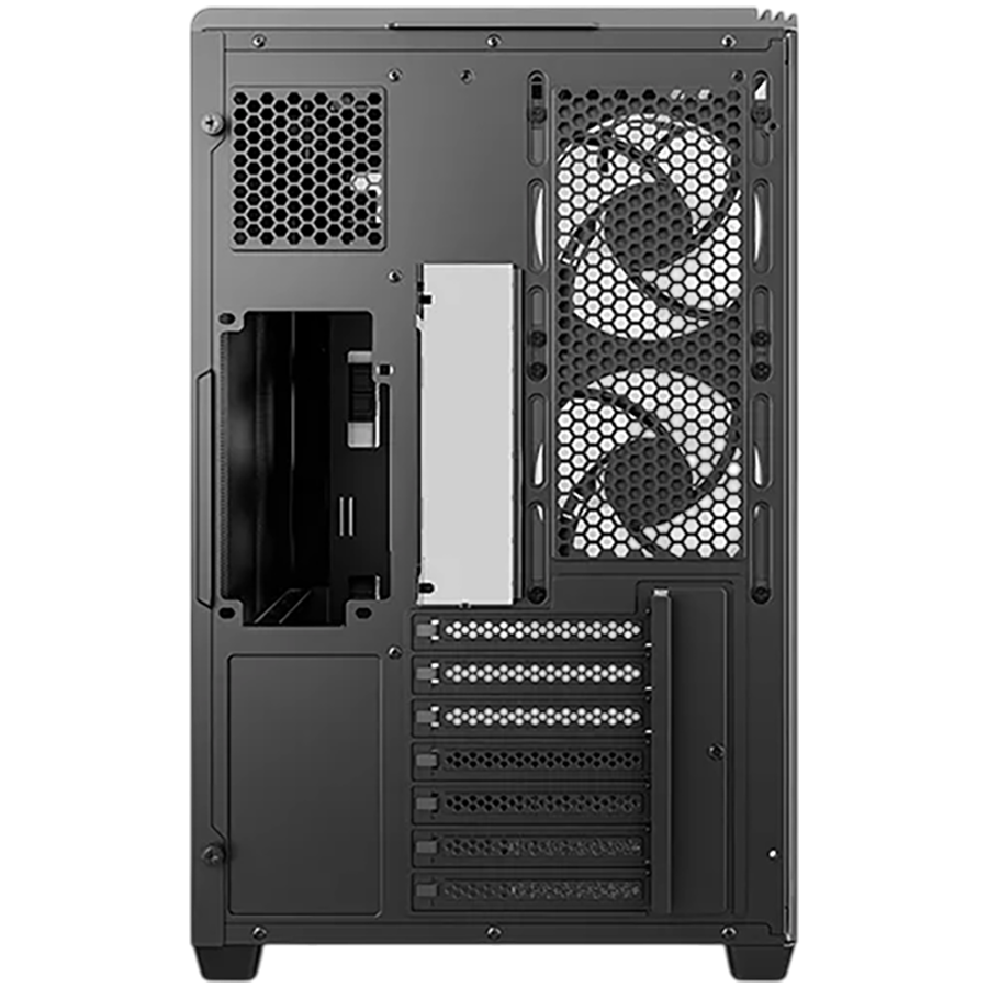 DeepCool CG590U 5F, Mid Tower, Mini-ITX/Micro-ATX/ATX, Rear Connector support, 2xUSB3.0, 1xType-C Gen 2, 1xAudio, 3x120mm ARGB Reverse Fan, 2x120mm ARGB Fans, Tempered Curved Glass, Mesh Panel, Black, 2Y, R-CG590U-BKAGA5-G thumbnail 3