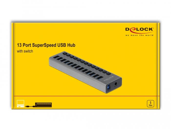 USB хъб Delock, 13 x USB-A, DELOCK-63738 thumbnail 3