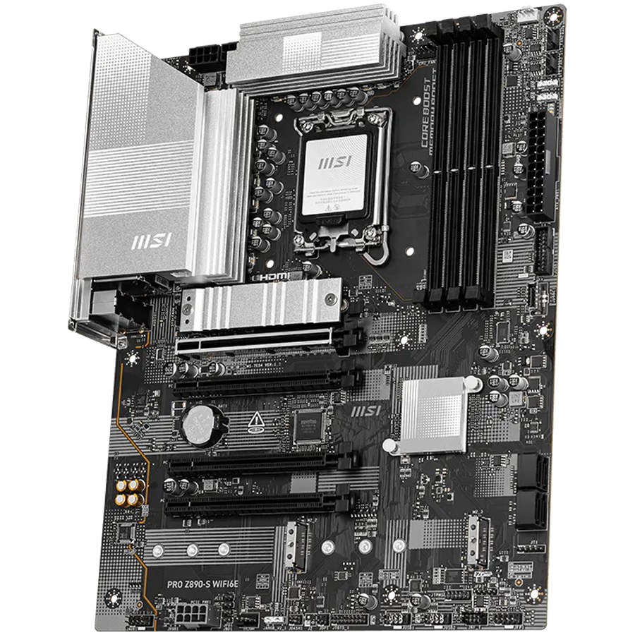 MSI PRO Z890-S WIFI6E, LGA 1851, Dual Channel DDR5 up to 8800(OC)MHz, 4x PCIe x16 slots, 3x M.2 slot, 6x USB 3.2 Gen 1, 1x USB 3.2 Gen 2x2 Type-C, 1x HDMI, 1x DP, 2.5Gbps LAN, WIFI6E, 7.1 Audio, 3Y thumbnail 2
