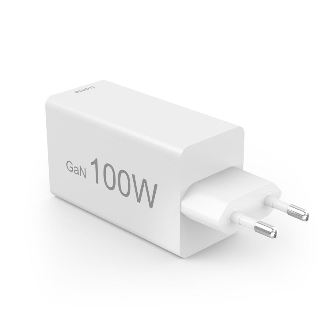 HAMA Комплект Бързо зарядно и кабел за зареждане, 100 W GaN, 2x USB-C PD, 1x USB-A QC thumbnail 2