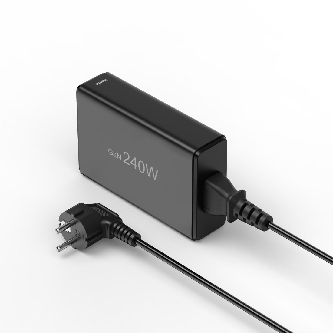 HAMA Зарядна станция 240 W, GaN, Fast Charger, 4 x USB-C, 1 x USB-A, PD thumbnail 2