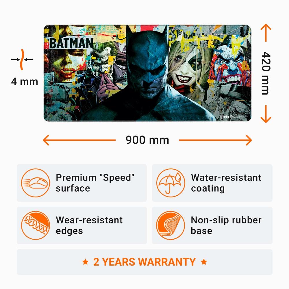 Геймърски пад DC Batman: Torn Collage - Batman and Villains, XL thumbnail 2