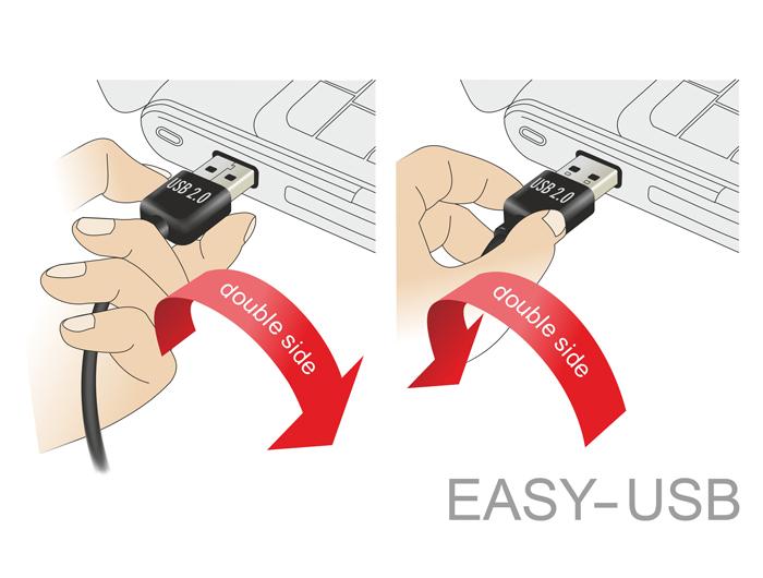 Кабел Delock EASY-USB 2.0 Type-A мъжко angled left / right > USB 2.0 Type Micro-B мъжко 0,5 m thumbnail 3
