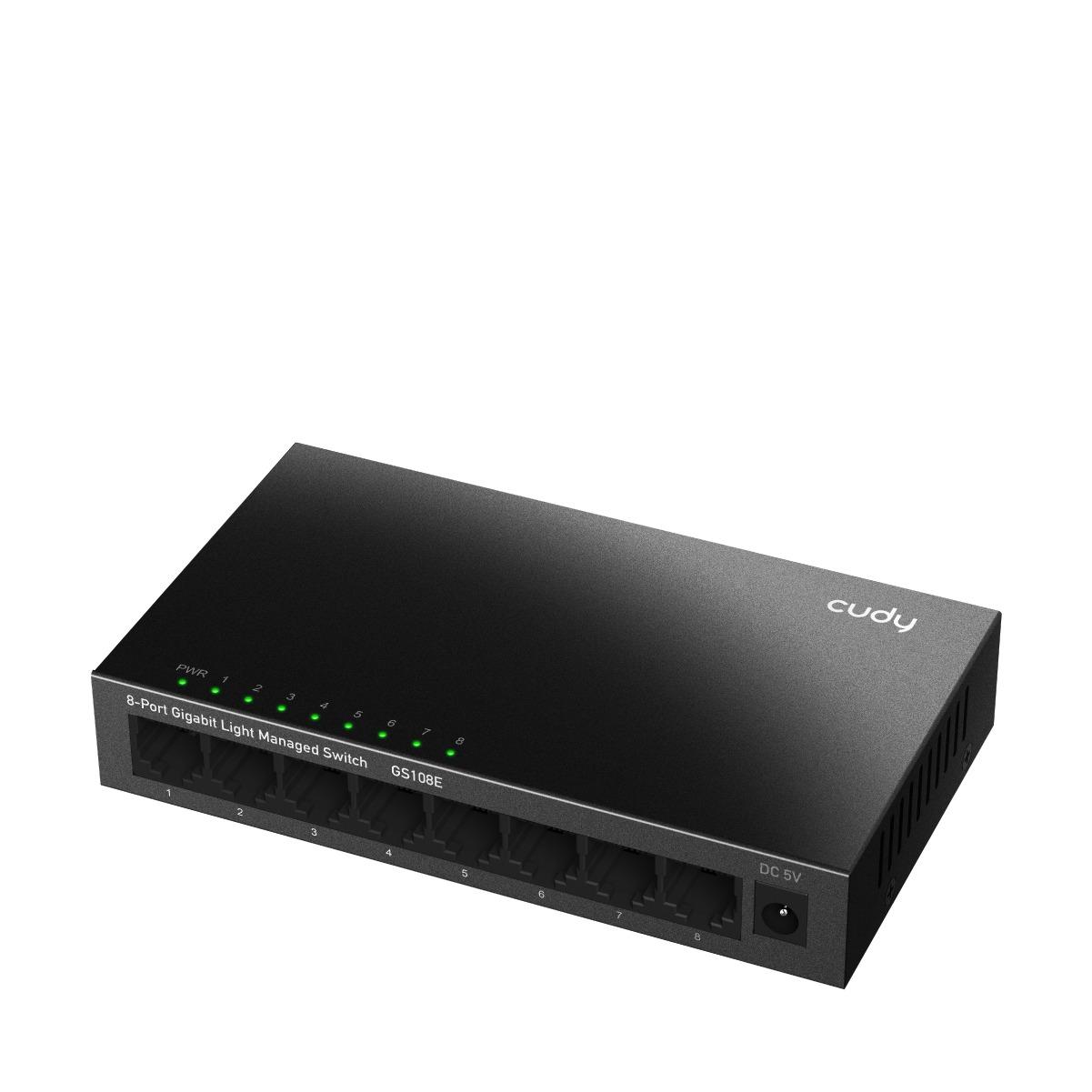 Суич Cudy GS108E, 8 портов, управляем, 10/100/1000,  CUDY Cloud APP, Метален корпус thumbnail 1