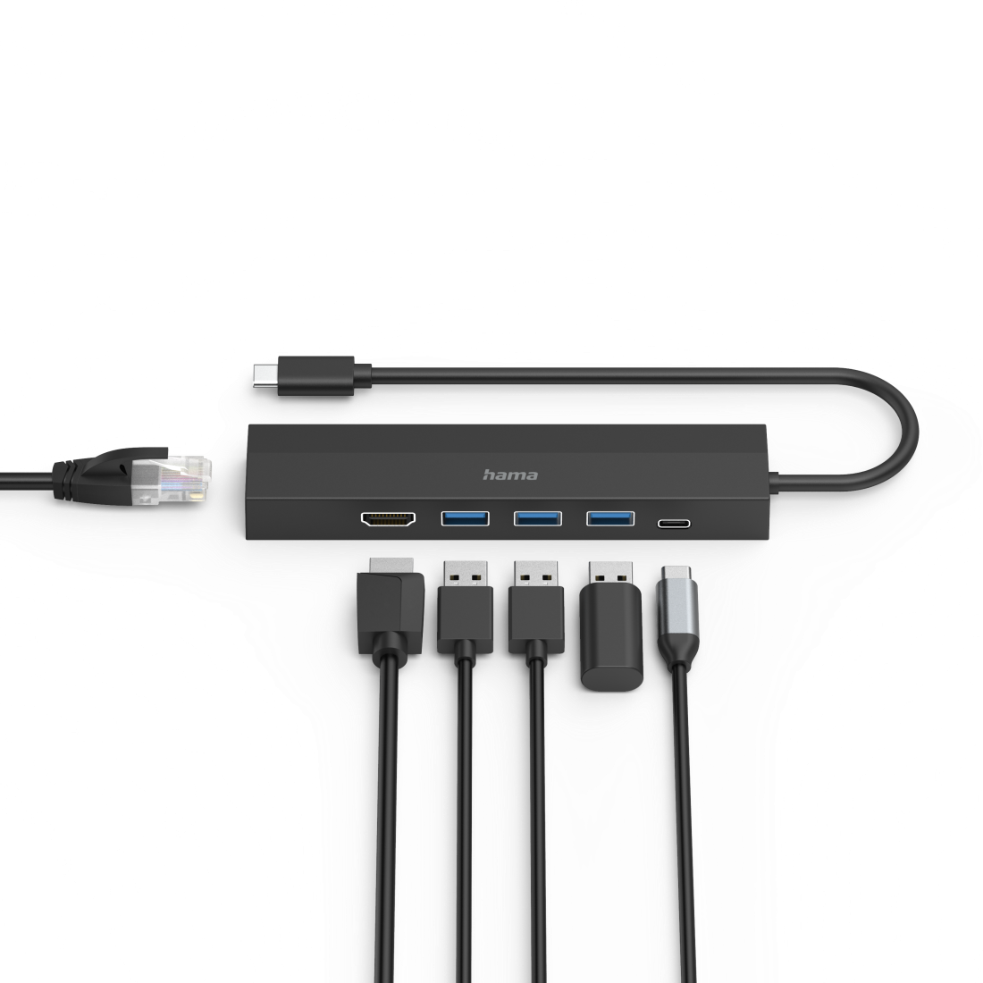 USB-C хъб HAMA, мултипорт, 6 порта, 3 x USB-A, USB-C, HDMI, LAN/Ethernet thumbnail 3