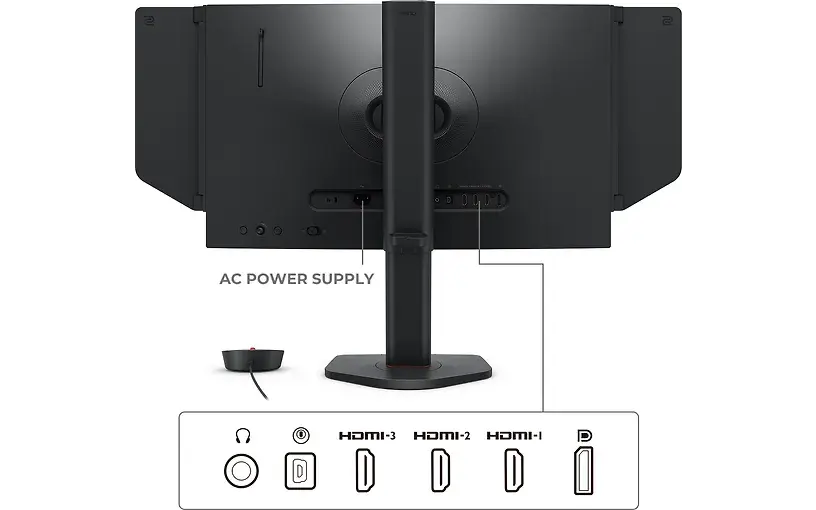 Монитор ZOWIE XQ2566X, 24.1" Fast TN QHD(2560x1440), 360Hz DyAc2, Color Gamut: sRGB 98%, HDMI, DisplayPort, Height adjustment 155mm thumbnail 4