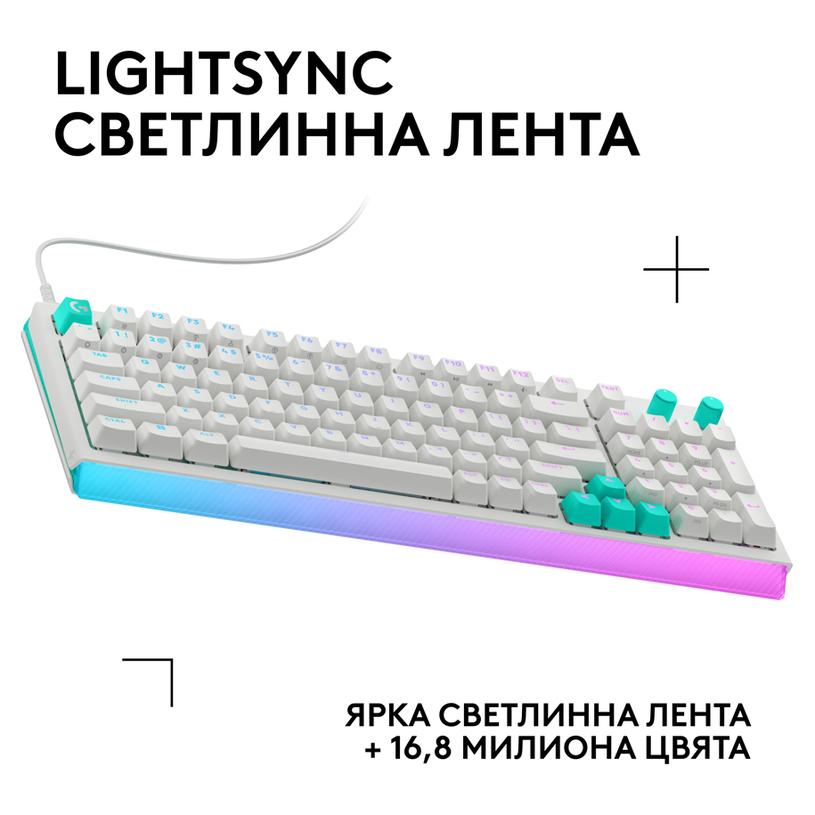 Геймърска механична клавиатура Logitech G512 X 98 - Dual Swap Analog/Mechanical Switch - White thumbnail 4