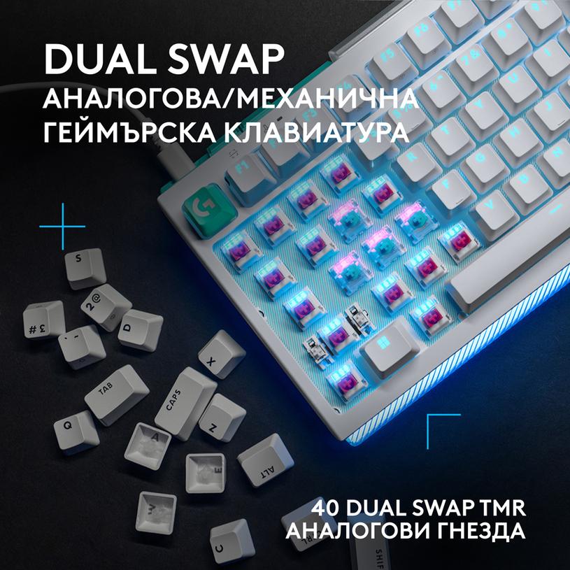 Геймърска механична клавиатура Logitech G512 X 98 - Dual Swap Analog/Mechanical Switch - White thumbnail 6