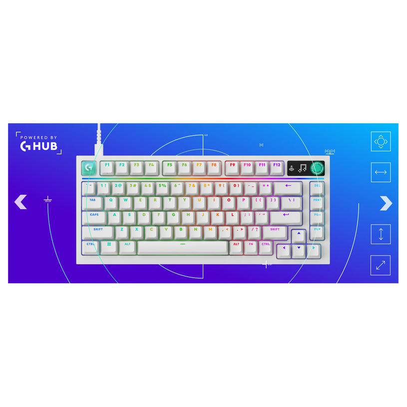 Геймърска механична клавиатура Logitech G316 X 75 - Hot-Swappable Tactile Switch - Бял thumbnail 1